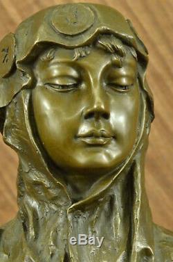 Fine Large Vintage French Style Art Nouveau Bronze Sculpture Statue'villanis