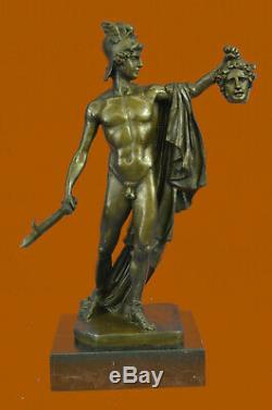 Flesh Warrior Man Statue Hand Made Bronze Sculpture Figurine Decor Art
