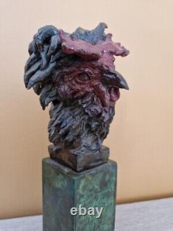 Florence Lemichez Bronze Sculpture Rooster numbered 3/8 Bourbonnais Art Foundry