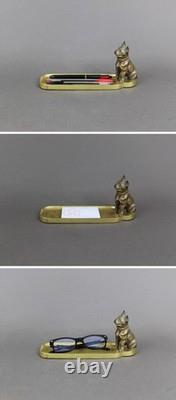 French Art Deco Bulldog Bronze Sculpture, Old 1920s Car Mascot, by Artist Dreux