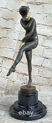 French Bronze Art Deco Style Art Nouveau Female Sculpture Demetre H Chiparus