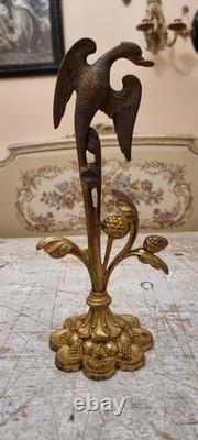 French Bronze Eagle Sculpture on Stand - Art Nouveau Style Item