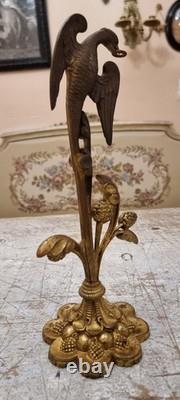 French Bronze Eagle Sculpture on Stand - Art Nouveau Style Item