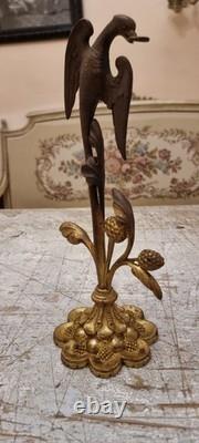 French Bronze Eagle Sculpture on Stand - Art Nouveau Style Item