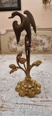 French Bronze Eagle Sculpture on Stand - Art Nouveau Style Item
