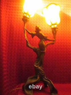 French Lamp Sculpture Lamp Art Nouveau Jugendstil Flambeaux Deco 1900/no Bronze