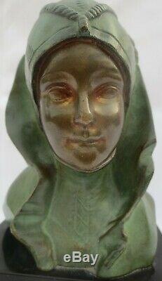 G. Garreau Bronze, Sculpture Of A Female Bust Art Deco Style