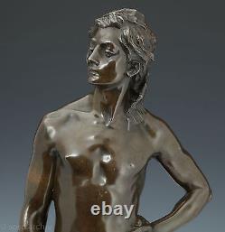 G. Recipon Scarf 1890 Rare Elegant Bronze Sculpture Art New 63 CM