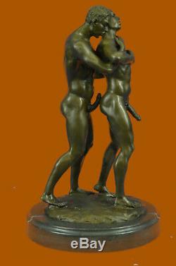 Gay Erotic Art Bronze Statue Homo Naked Man Figurine Male Nude Sculpture Signed