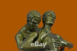 Gay Erotic Art Bronze Statue Homo Naked Man Figurine Male Nude Sculpture Signed