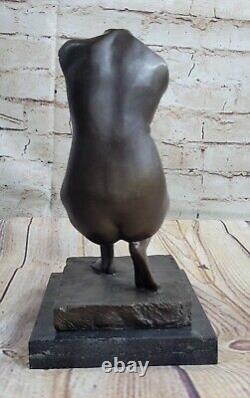 Genuine Bronze Sculpture Statue Signed Abstract Modern Art Female Nude Torso