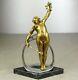 Geo 1880/1900 Wagner Tr. Rare Statue Sculpture Art Nouveau Dore Bronze Nude Woman