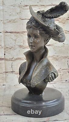 Gerome Fountain Bronze Bust / Woman's Head Sculpture in French Art Nouveau Style No.