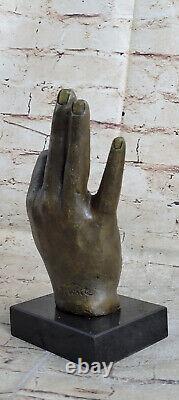 Gesture Main Bronze Marble Statue Sculpture By White Modern Art Figurine