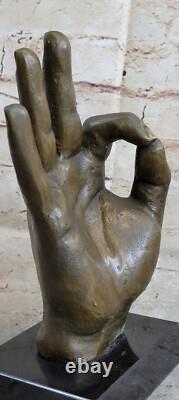 Gesture Main Bronze Marble Statue Sculpture By White Modern Art Figurine