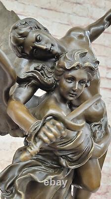 Gloria Victis True Bronze on Marble Base Sculpture Statue Angel Art Decor
