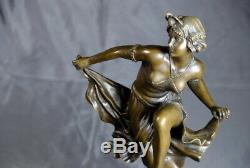 Gorgeous Art Nouveau Bronze Sculpture Gory Signed Free Shipping