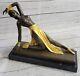 Grand Dimitri Chiparus Art Deco Bronze Sculpture Dancer On Marble Base Art