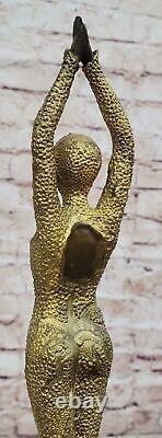 Grand Dimitri Chiparus Art Deco Dancer Bronze Sculpture Marble Base