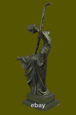 Grand Dimitri Chiparus Dancer Art Deco Bronze Sculpture Marble Base Lr