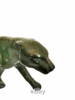 Great Art Deco Panther Sculpture Regulates Patina Bronze