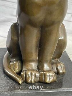 Great Bronze Sculpture Lion Panther Tiger Puma Cougar Grand Cat African Art