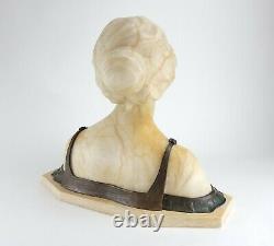 Great End Ancient Marble Alabaster Bronze Bust Sculpture Schumacher Art Nouveau