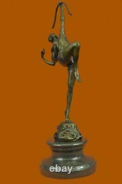Greek Goddess Of The Hunting Diana With / Noud Signed Bronze Art Sculpture Statue