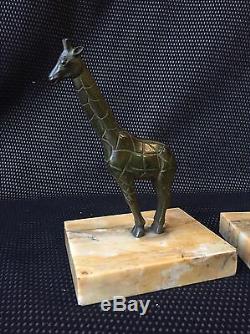 Greenhouse Books Giraffes In Bronze Art Deco Sign Manin Sculpture