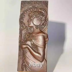 Handcrafted bronze relief sculpture, classic art panel for the