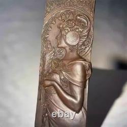 Handcrafted bronze relief sculpture, classic art panel for the