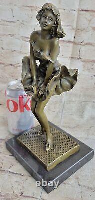 Handmade Art Deco Marilyn Monroe Woman Copper Bronze Statue