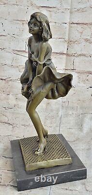 Handmade Art Deco Marilyn Monroe Woman Copper Bronze Statue