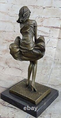 Handmade Art Deco Marilyn Monroe Woman Copper Bronze Statue