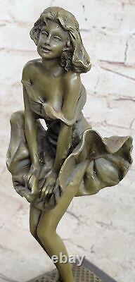 Handmade Art Deco Marilyn Monroe Woman Copper Bronze Statue