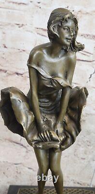 Handmade Art Deco Marilyn Monroe Woman Copper Bronze Statue