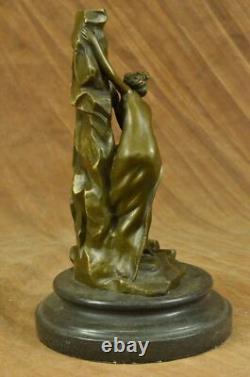 Handmade Moreau Enchanter Beauty Bronze Sculpture Art Warm Marble Casting