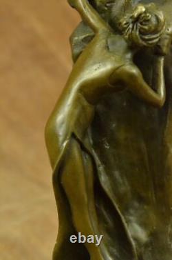 Handmade Moreau Enchanter Beauty Bronze Sculpture Art Warm Marble Casting