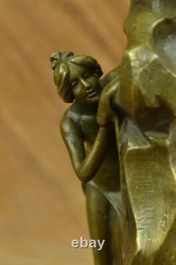 Handmade Moreau Enchanter Beauty Bronze Sculpture Art Warm Marble Casting
