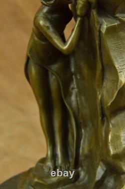 Handmade Moreau Enchanter Beauty Bronze Sculpture Art Warm Marble Casting