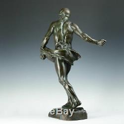 Henri Du Gauquié (1858-1927) Sämann Art Nouveau Bronze Sculpture Fac And Spera
