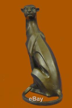 Henry Moore Modern Art Abstract Panther Jaguar Cougar Lion Bronze Sculpture