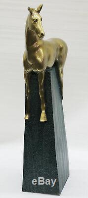 Horse Race Pure Bronze Statue Sculpture Art Deco Equestrian Stallion Artwork