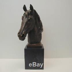 Horse Sculpture Statue Animal Style Art Deco Art Nouveau Bronze Massive