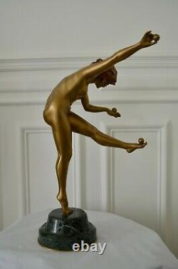 Huge Sculpture Art Deco Claire Colinet Juggler