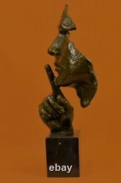 Human Face Sculpture Statue Bronze Dali Silence Cast Iron Art Deco Balance