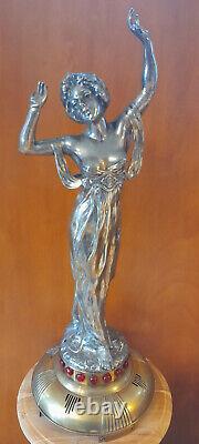Important Dancer Statue A. Gory Art Nouveau Silver Bronze Chiparus 72cm