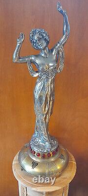 Important Dancer Statue A. Gory Art Nouveau Silver Bronze Chiparus 72cm