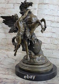 Incredible Bronze Art: Greek Mythology Perseus Flying on Pegasus Sculpture