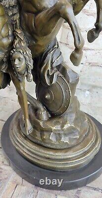 Incredible Bronze Art: Greek Mythology Perseus Flying on Pegasus Sculpture